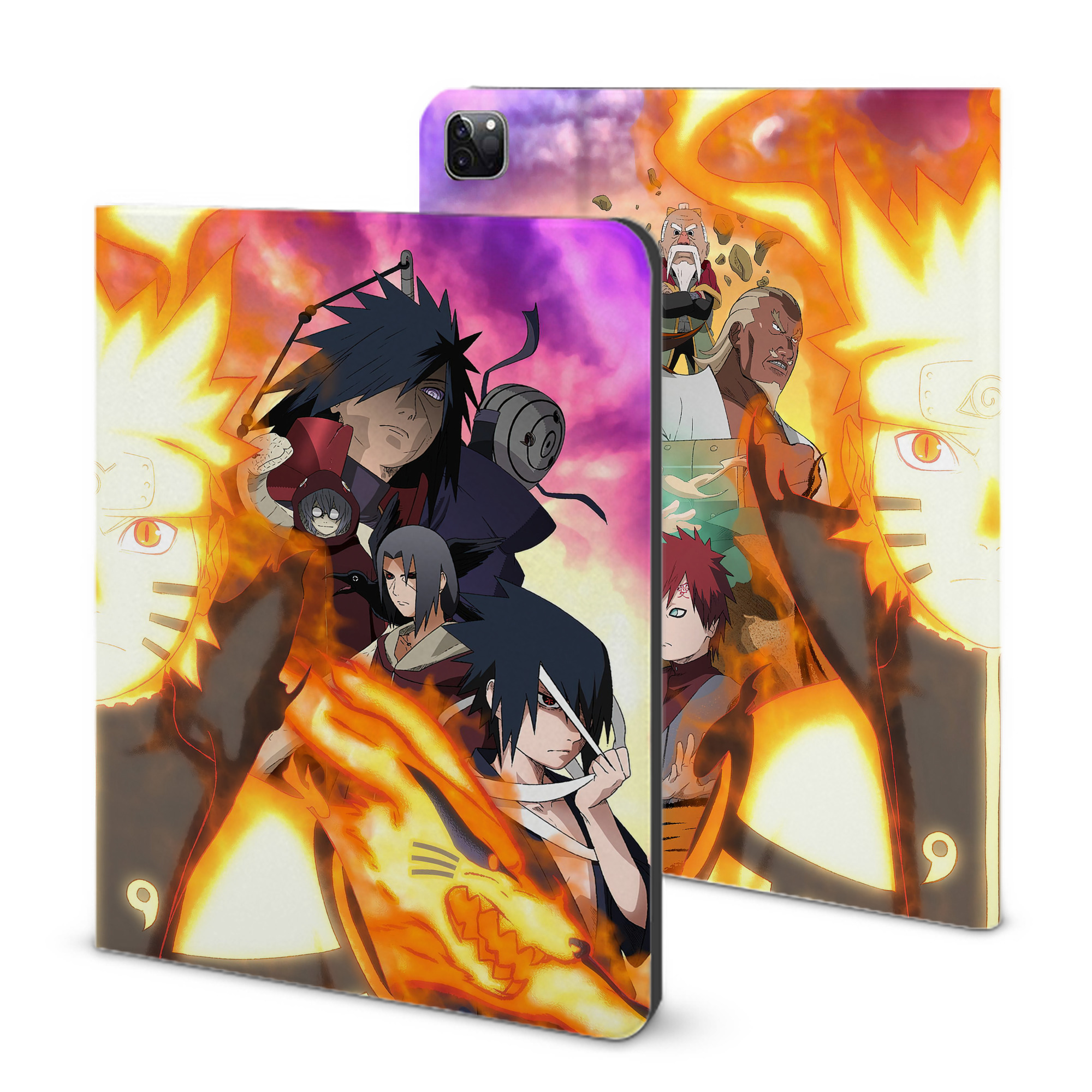 （画像用） NARUTO -ナルト- NARUTO -ナルト- 疾風伝 IPad ケース ブック型 PUレザー TPU 耐衝撃 軽量 薄型 ペン収納なし 全面保護 IPad 各モデル対応